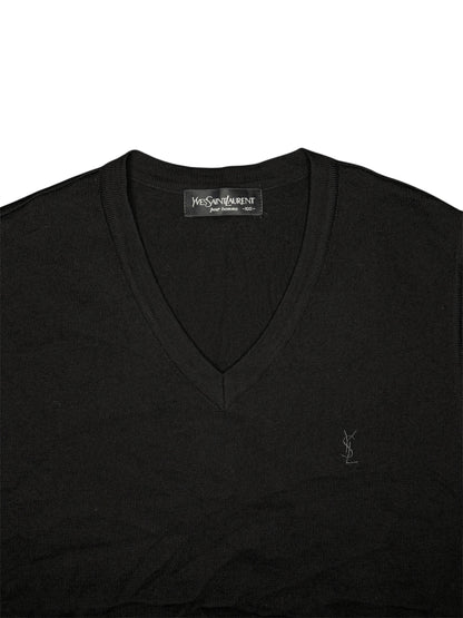 Gilet Yves Saint Laurent Con scollo a V Nero Vintage