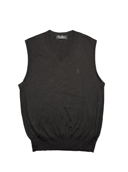 Gilet Yves Saint Laurent Con scollo a V Nero Vintage
