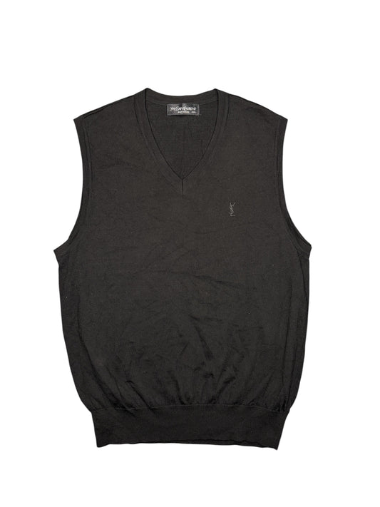 Gilet Yves Saint Laurent Con scollo a V Nero Vintage