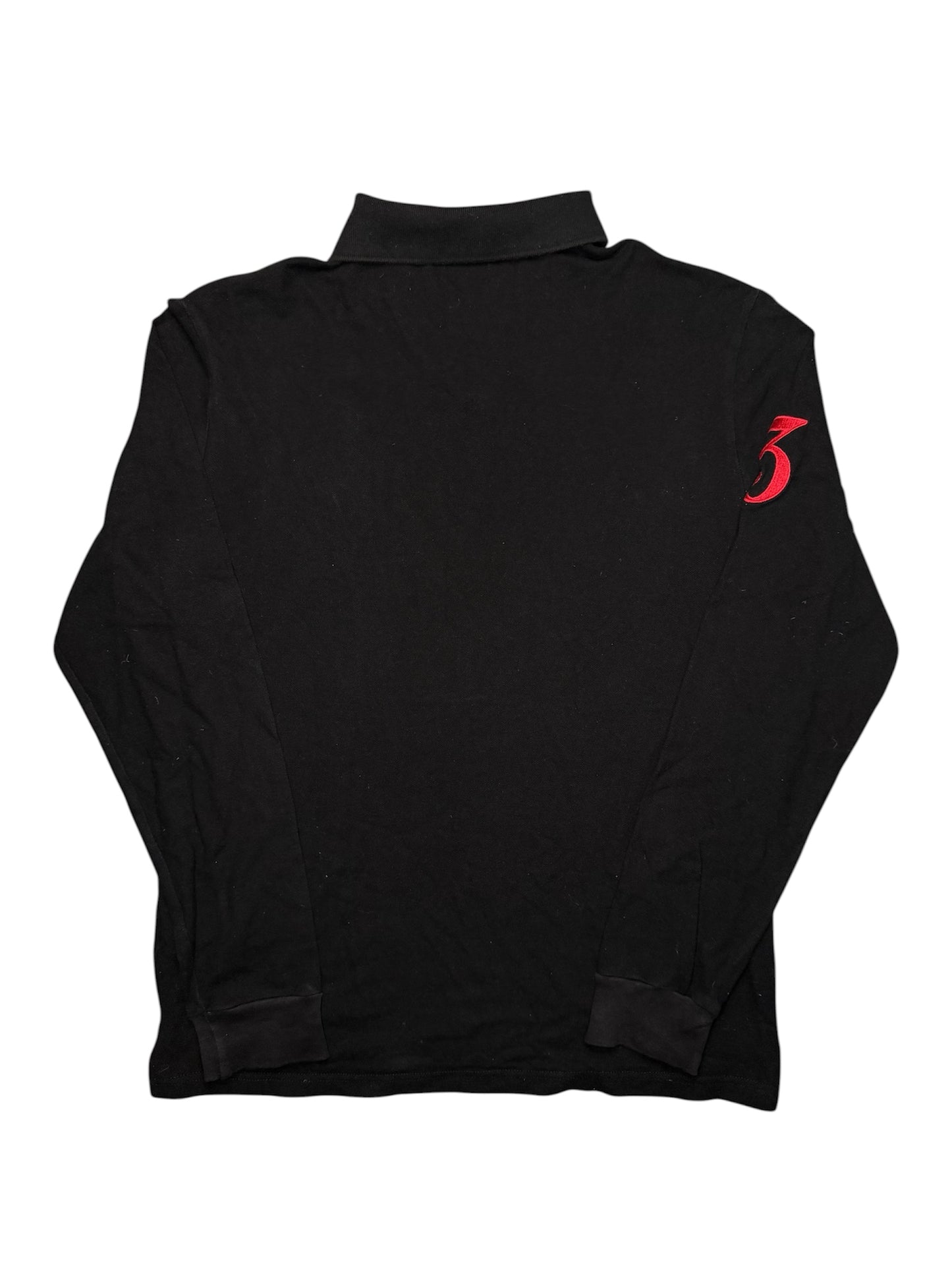 Polo Ralph Lauren Nera con Ricamo logo & “3” Rosso
