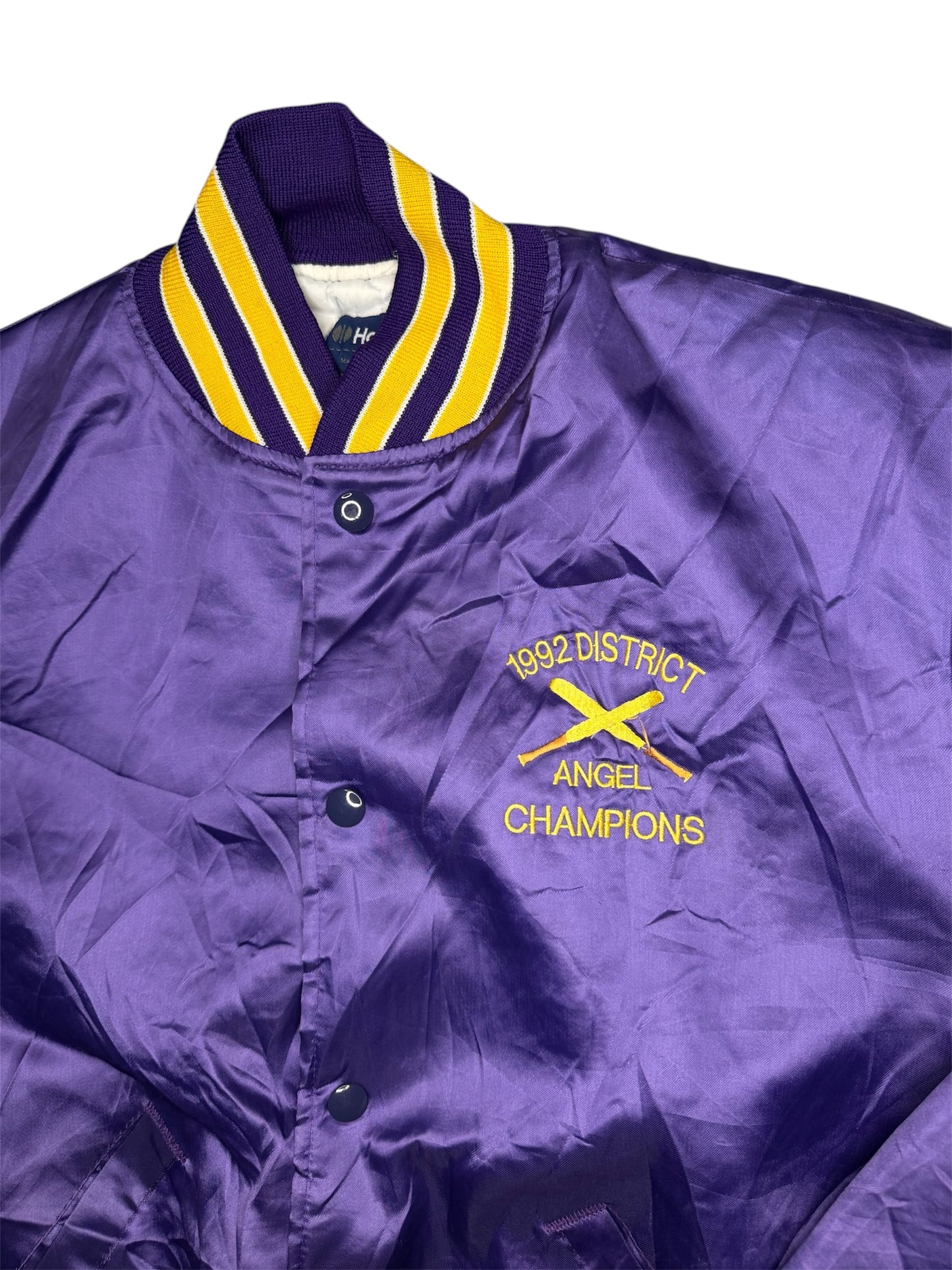 Giacca Varsity Vintage Anni 90 Viola Angel Champions